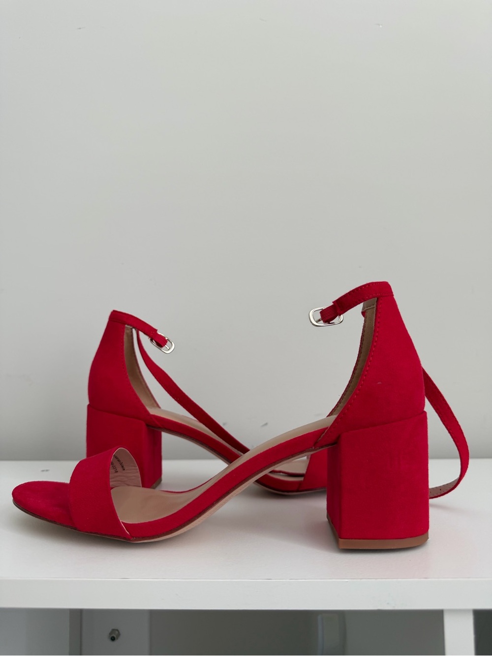 Red Block Heel Ankle-Strap Sandals - Women